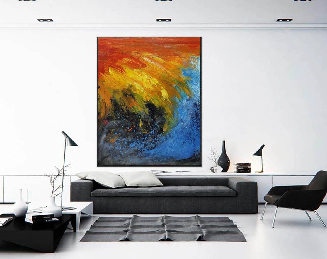 Red Living Abstract Canvas Wall Art 89SSK wall art
